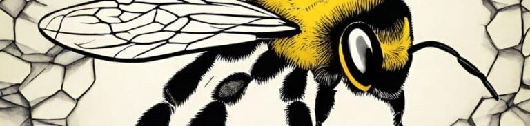 close up of bee stinger drawing